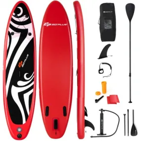 10' Inflatable Stand up Adjustable Fin Paddle Surfboard with Bag