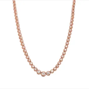 14k Shared Prong Diamond Tennis Necklace