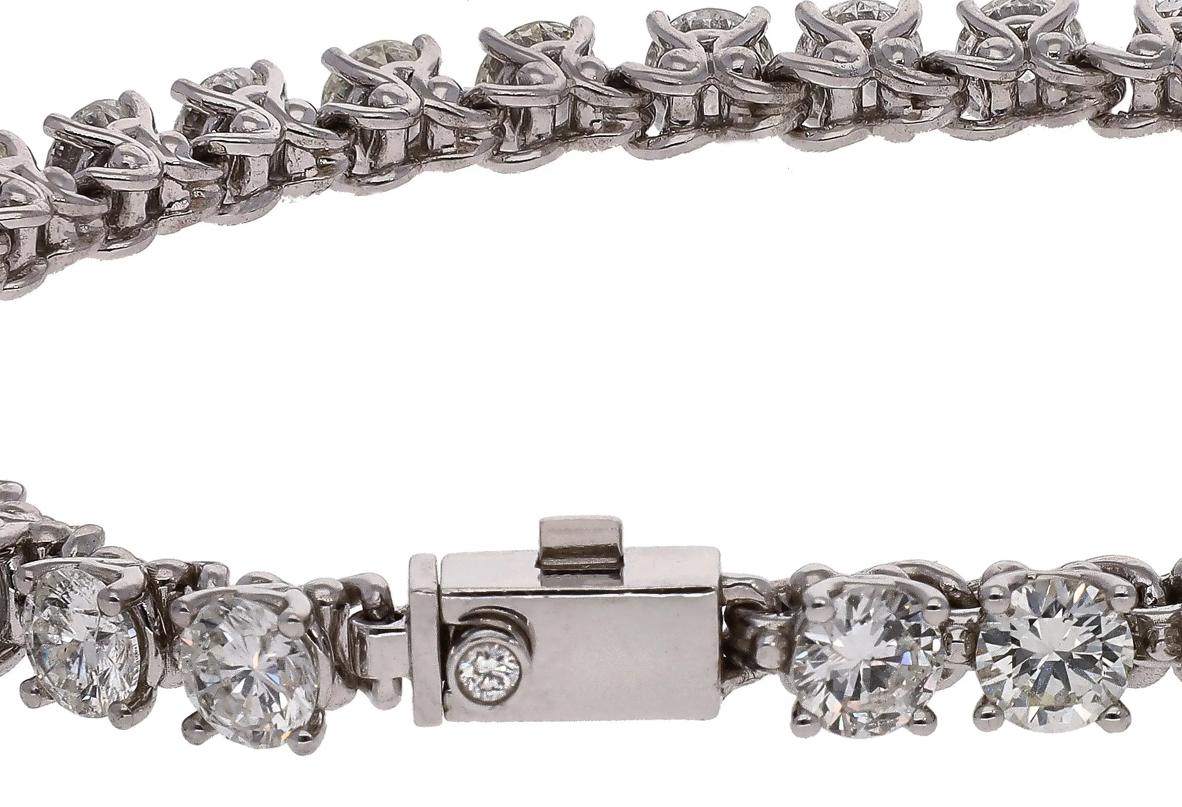 14K White Gold 11.35 CT Custom Designed Diamond Tennis Bracelet One of a Kind