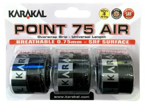 3x Karakal Point 75 Air Overwrap Grip Anti Slip Racquet Protector Black