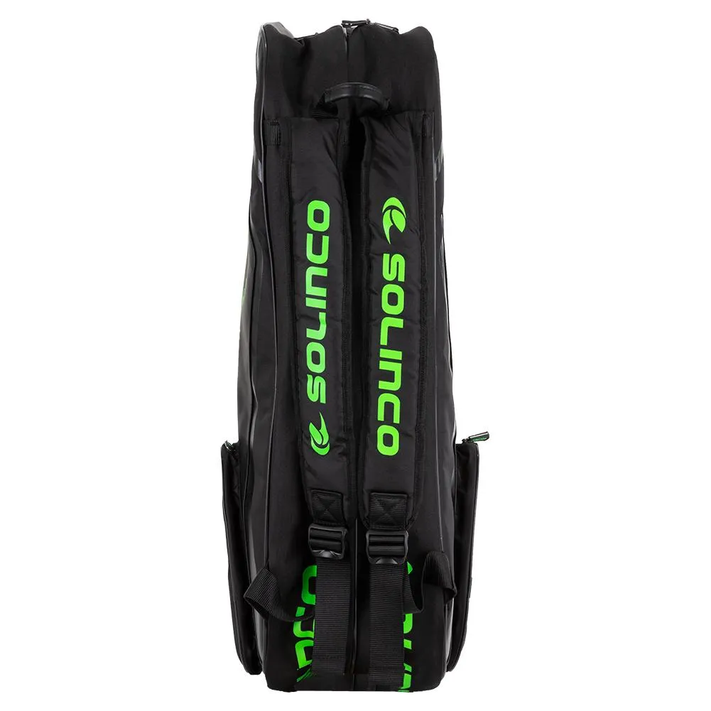 6-Pack Tour Team Tennis Racquet Bag Black and Neon Green