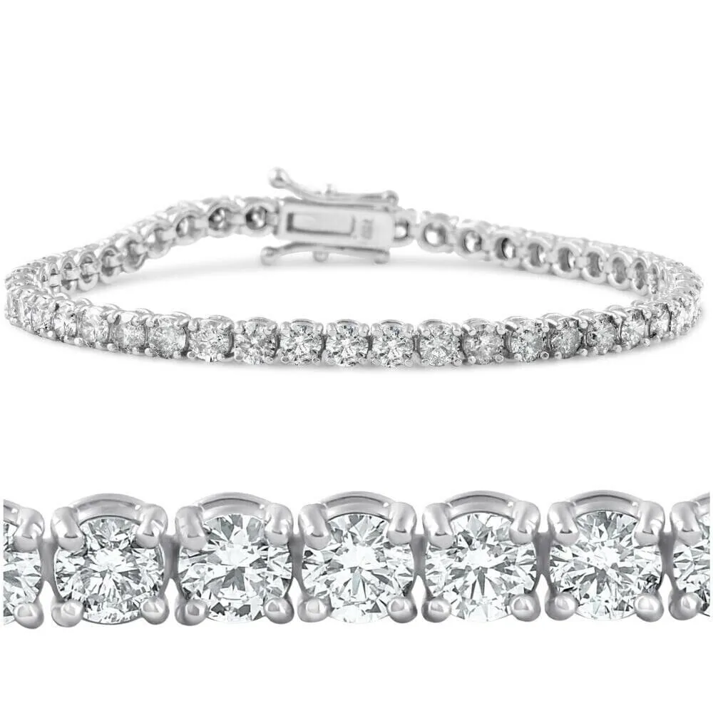 7.10 Ct Round HUGE Natural Diamond Tennis Bracelet 14K White Gold