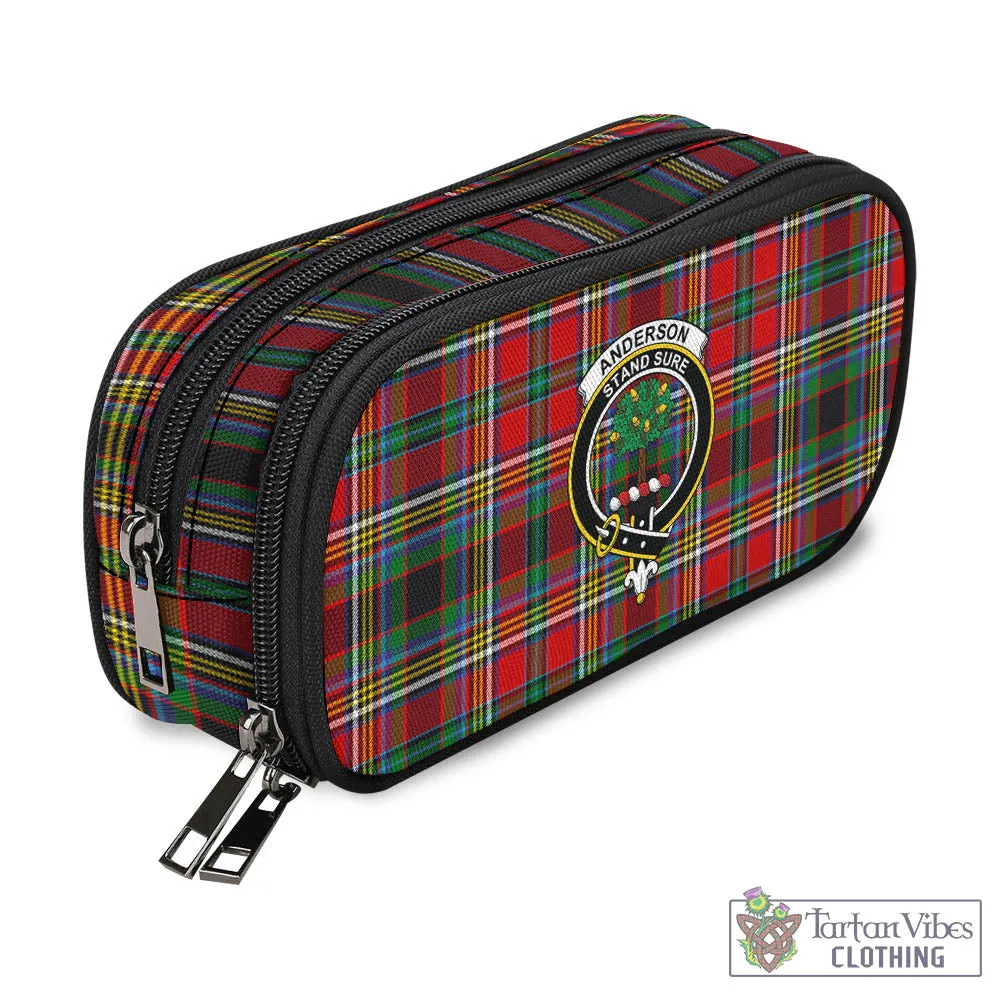 Anderson of Arbrake Tartan Pen and Pencil Case with Family Crest