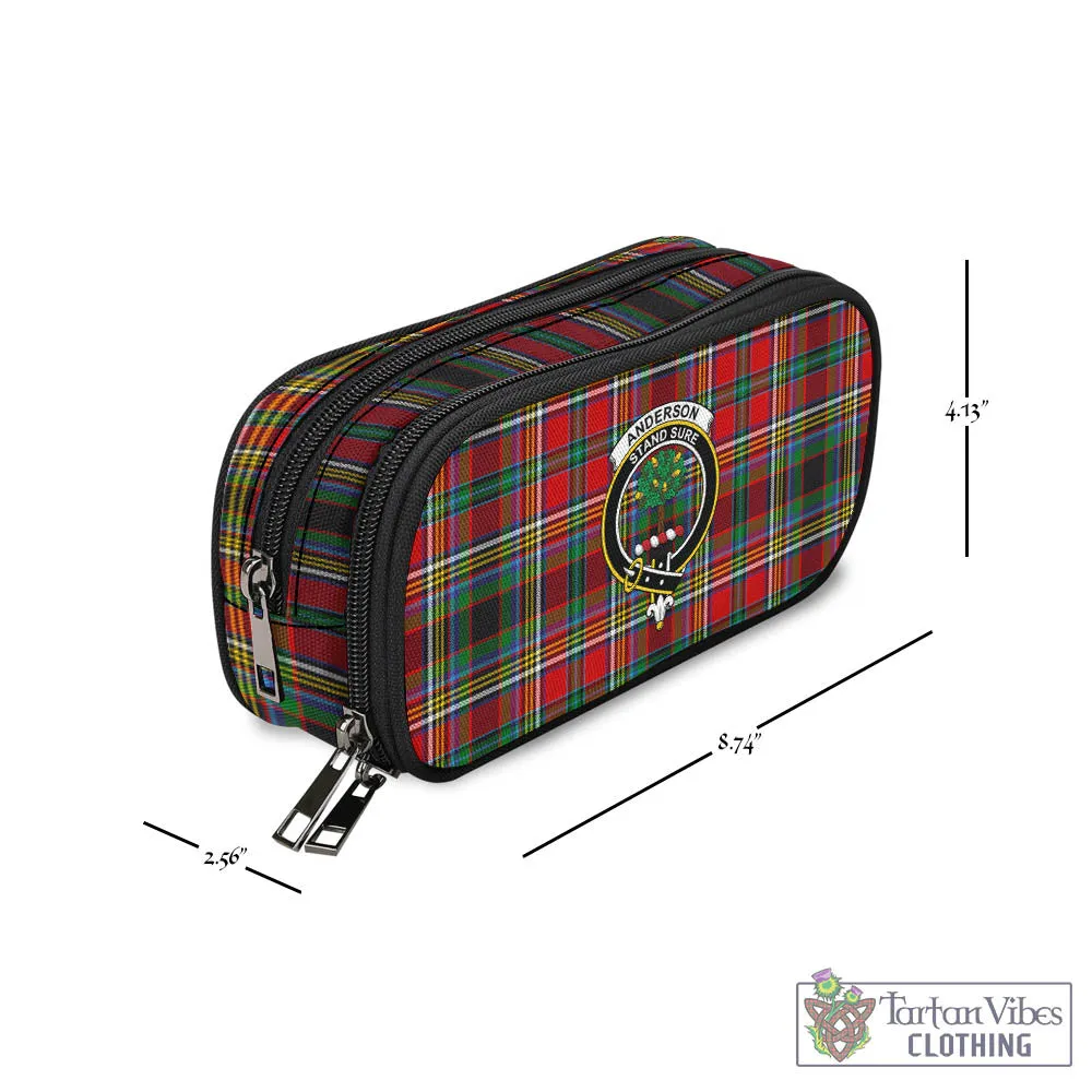 Anderson of Arbrake Tartan Pen and Pencil Case with Family Crest