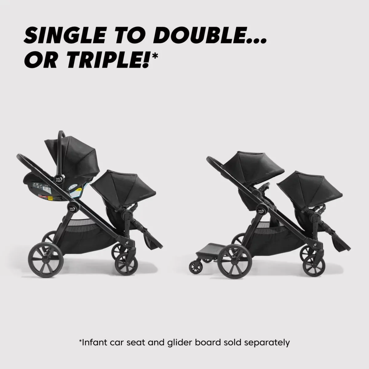 Baby Jogger City Select 2 Double Stroller, Sibling Essentials Package - Harbor Grey