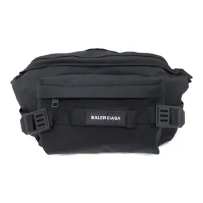 Balenciaga Nylon Waist Bag Body Bag Black