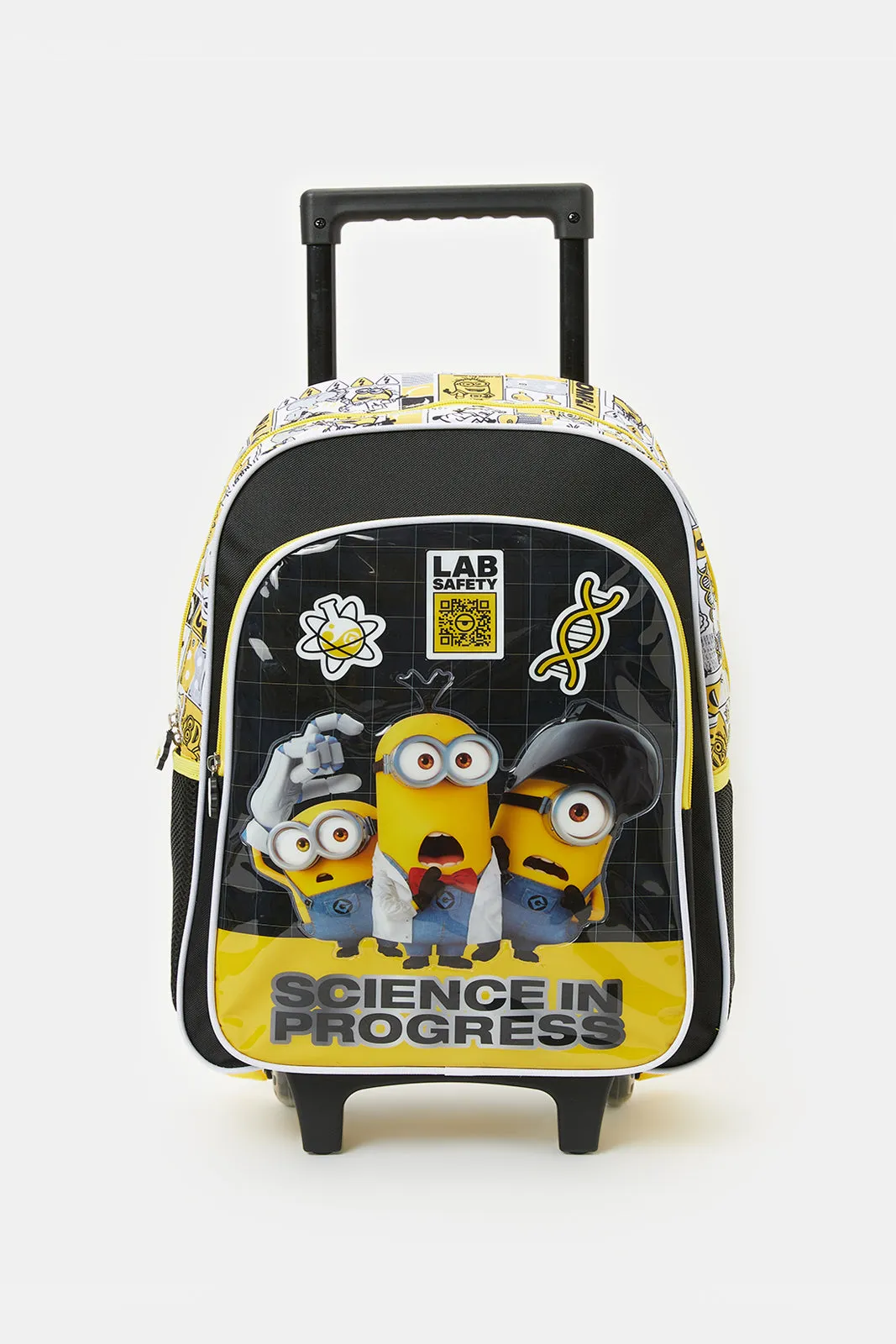 Boys Yellow Minion Science Trolley Bag (5 Piece)