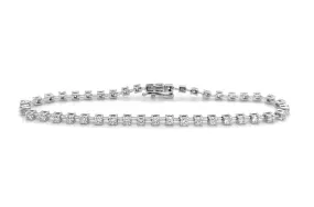 Bracelet 18kt White Gold & Four Prongs Diamonds Tennis