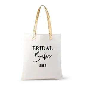 Bridal Babe Personalized Cotton Canvas Fabric Tote Bag