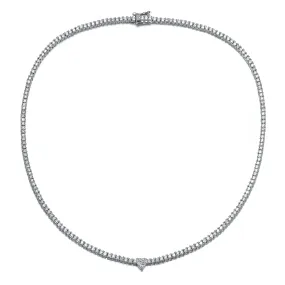 Cannes Heart Centerpiece Tennis Necklace