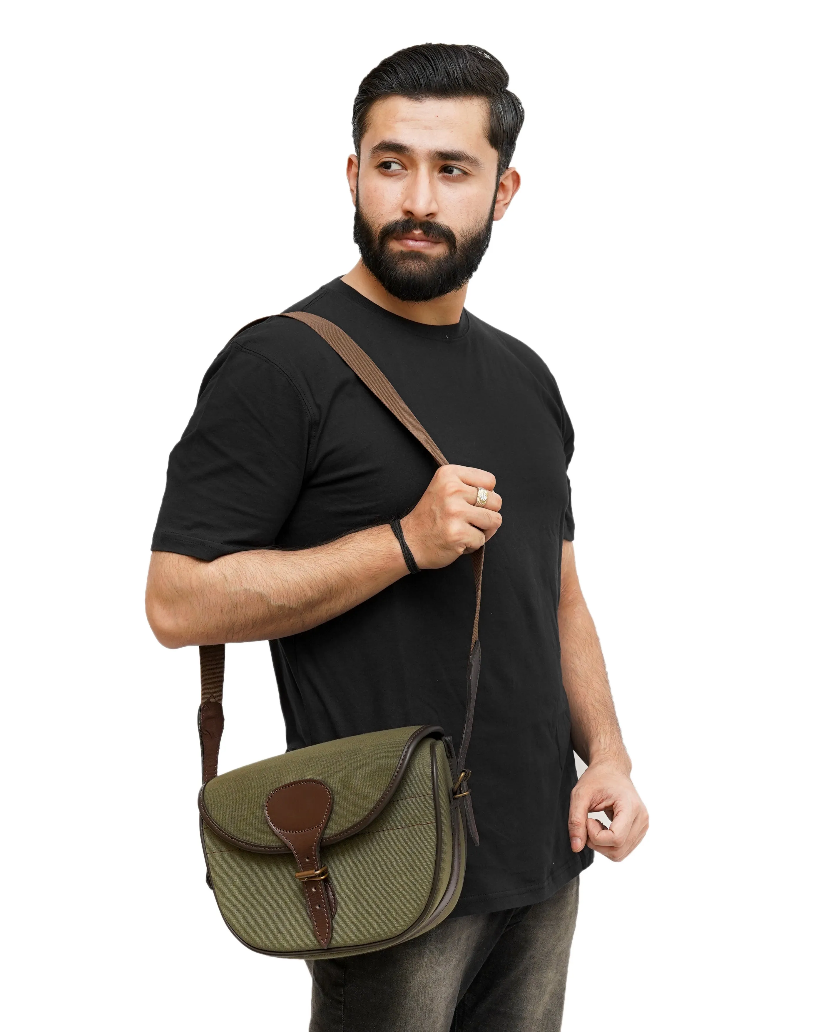 Canvas and Leather Shotgun Bag