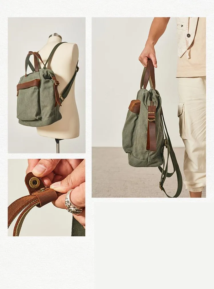 Canvas Mens Backpacks Canvas Green Satchel Backpack Canvas Computer Backpack for Men