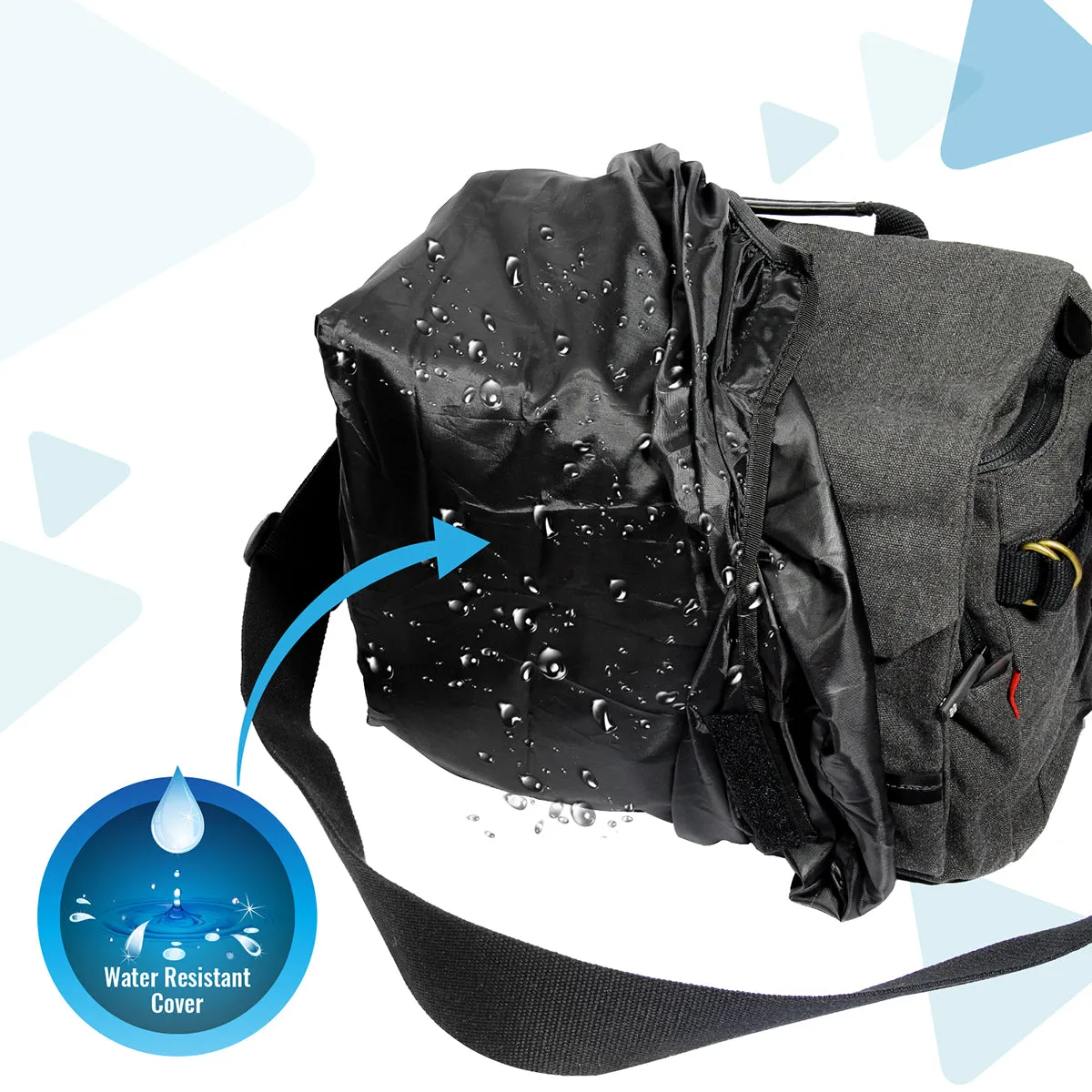 Contemporary DSLR Camera Bag with Adjustable Storage, Water-Resistant Cover and Shoulder Strap