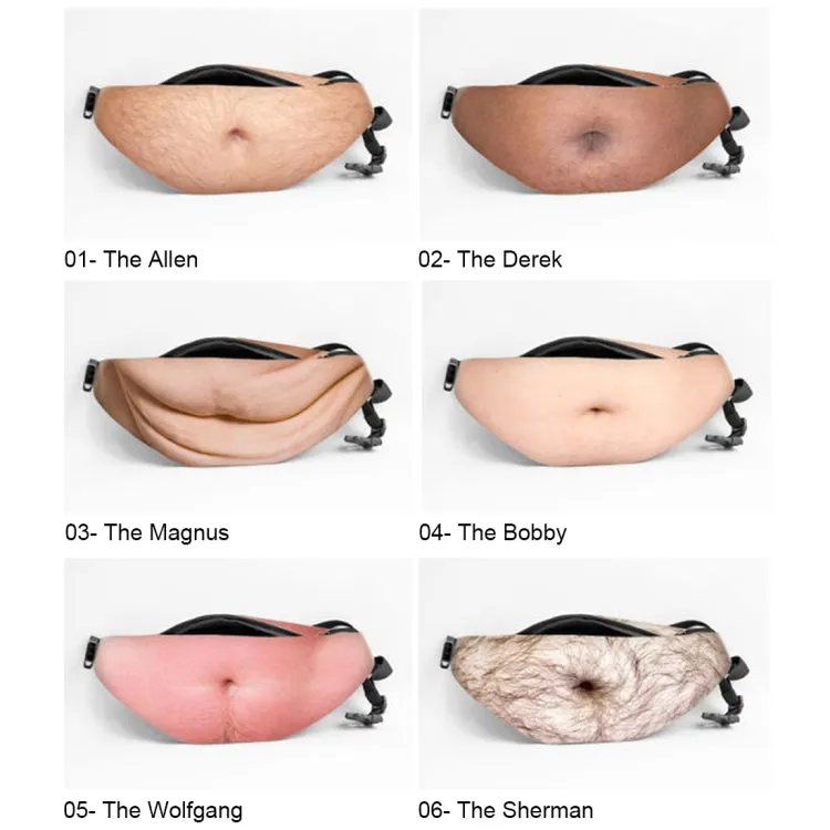 Creative Funny Anti-harassment Artificial Carnosity Belly Shape Outdoor Bags, Multifunctional Portable Unisex Sports Belly Waist Bag