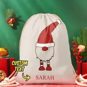 Custom Engraved Bag Santa Drawstring Bag Christmas Sack Gift Bag