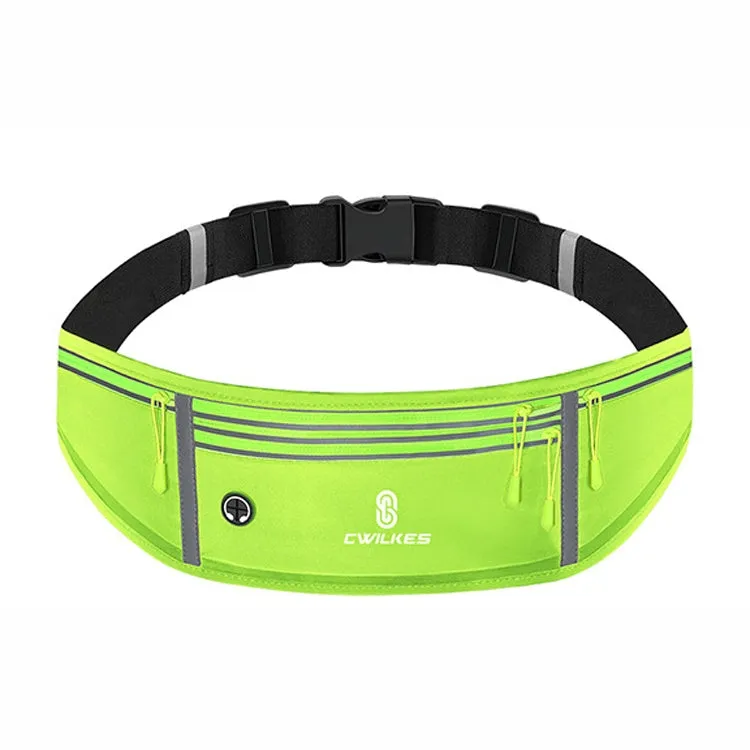 CWILKES MF-008 Outdoor Sports Fitness Waterproof Waist Bag Phone Pocket, Style: Four Pockets(Fluorescent Green)