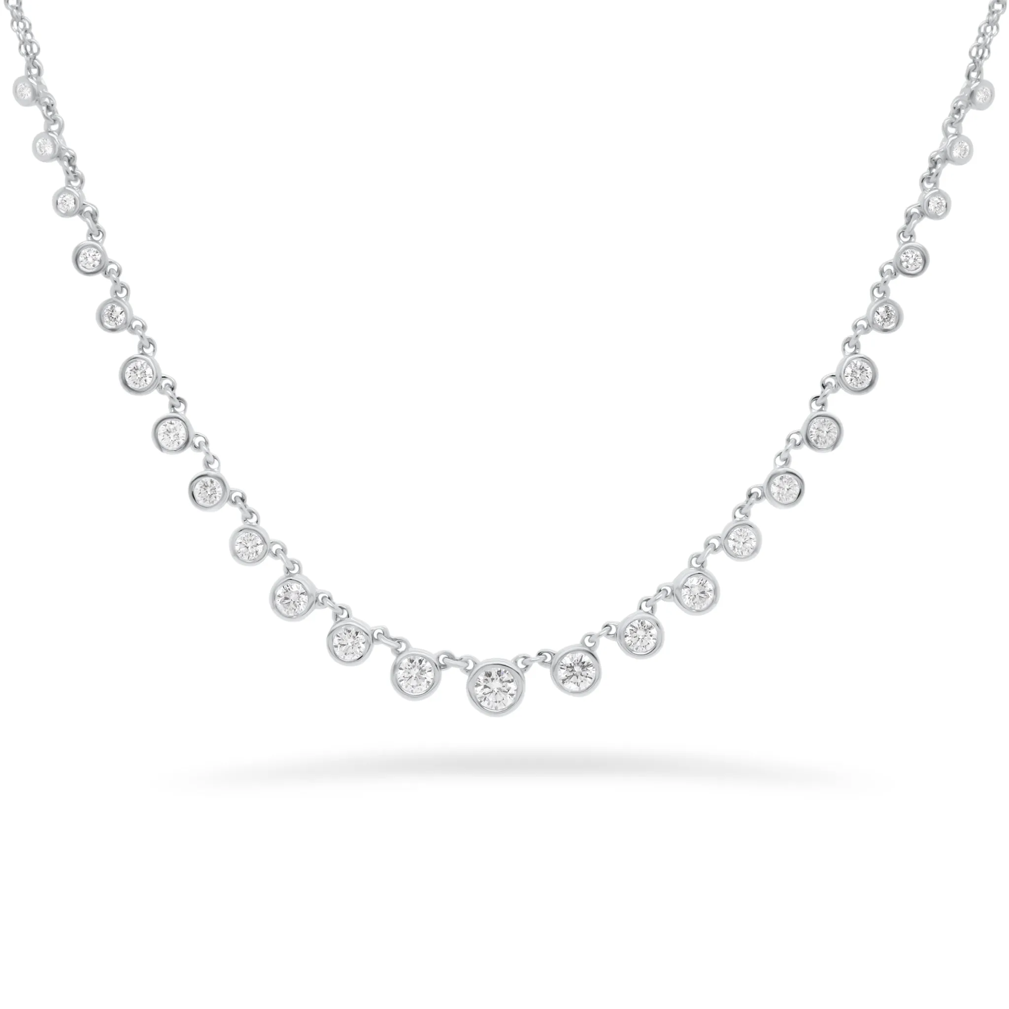 Diamond Bezels Graduated Necklace
