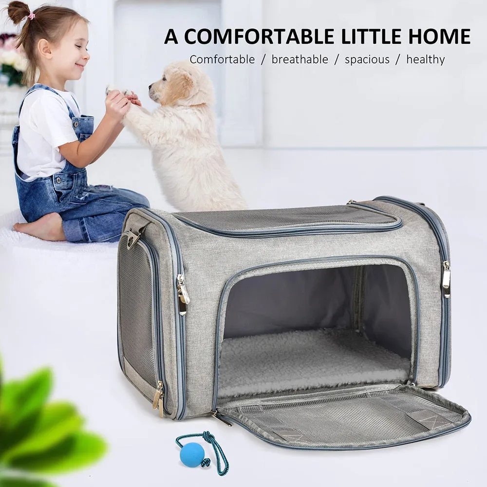 Dog Carrier Bag Soft Side Backpack Cat Pet Carriers Dog Travel Bags Airline Approved Transport For Small Dogs Cats