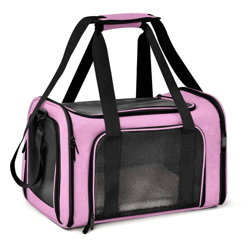 Dog Carrier Bag Soft Side Backpack Cat Pet Carriers Dog Travel Bags Airline Approved Transport For Small Dogs Cats