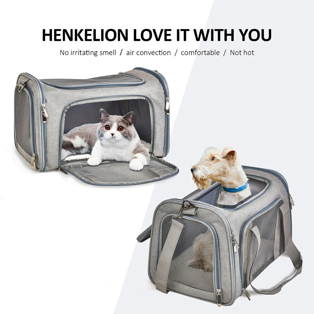 Dog Carrier Bag Soft Side Backpack Cat Pet Carriers Dog Travel Bags Airline Approved Transport For Small Dogs Cats