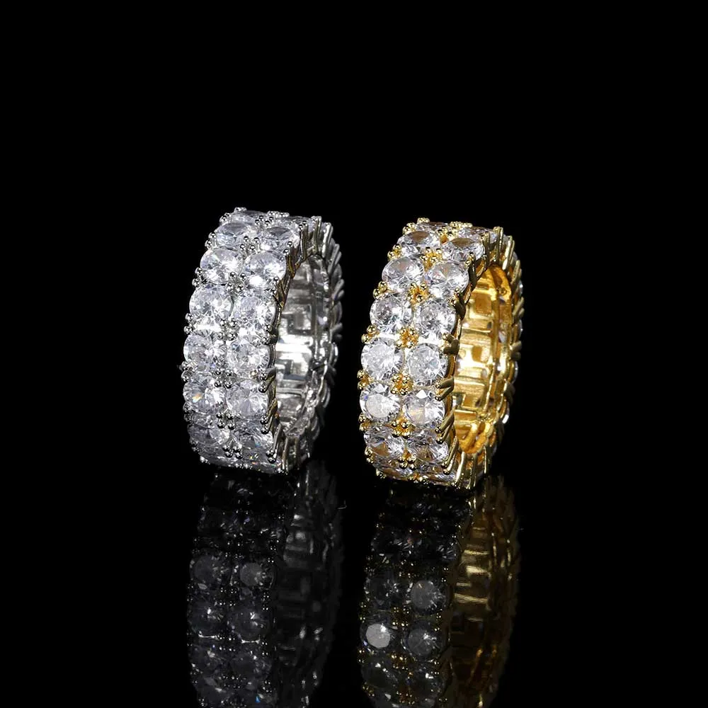 Double Row 8mm Iced Eternity Ring