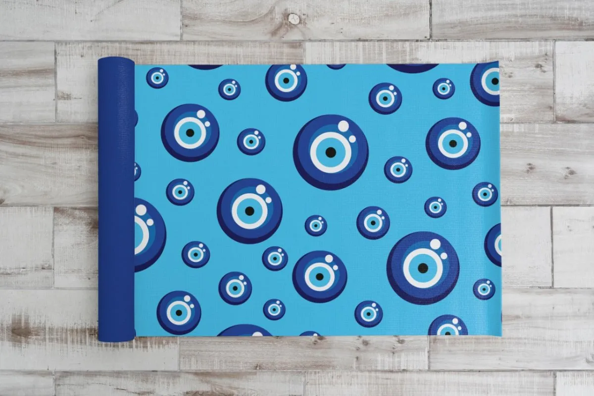 Evil Eye Kids Yoga Mat Blue