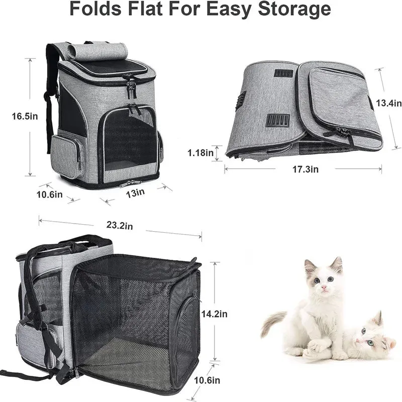 Expandable Large Capacity Pet Backpack for Dogs and Cats