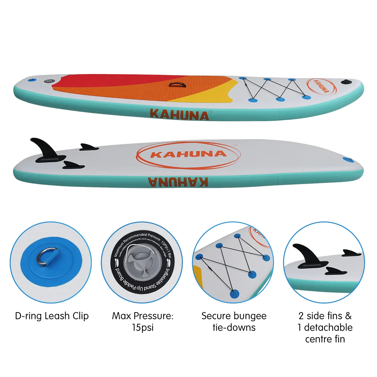 Extra-Wide Inflatable Stand Up Paddle Board 11FT iSUP Set Kahuna Hana