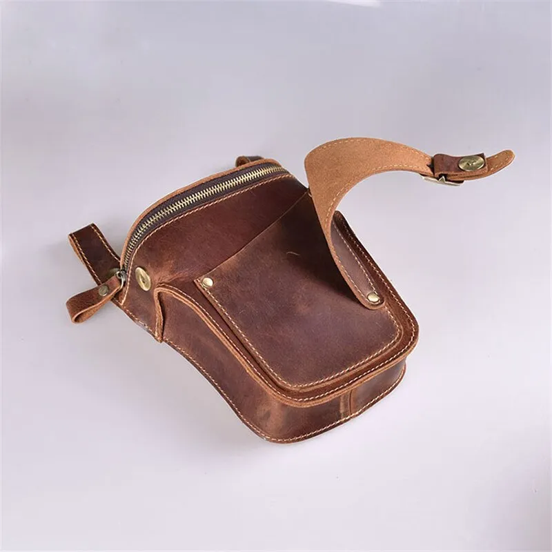 Genuine leather quality luxury treat bag waist bum bag zipper