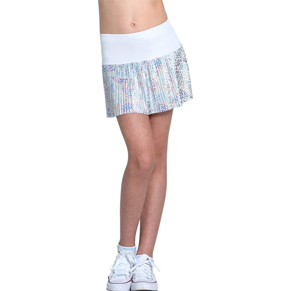 Girls` Leopard Pleated Tennis Skort Rainbow