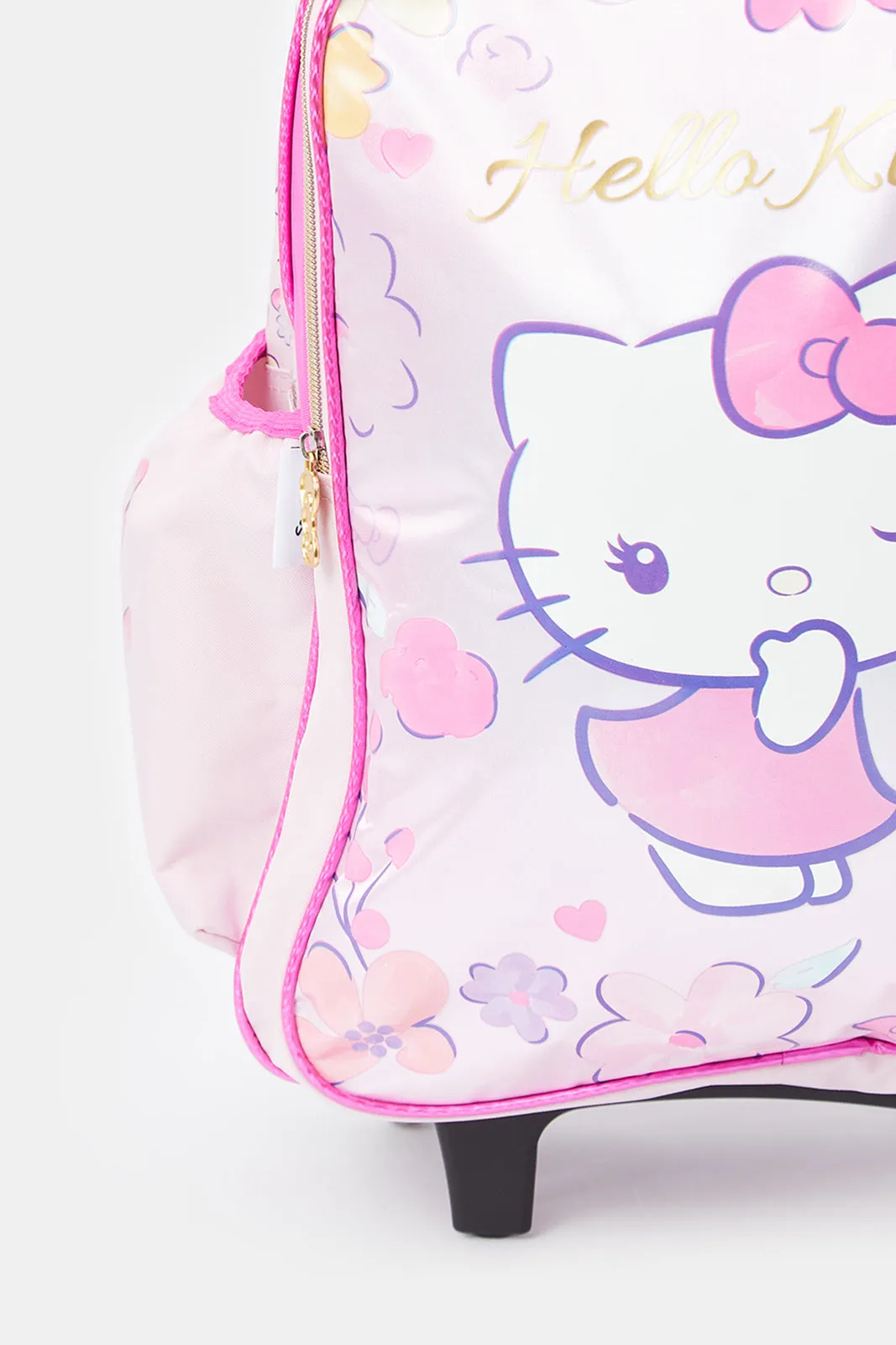 Girls Pink And Fuchsia Hello Kitty Print 18" Trolley Bag