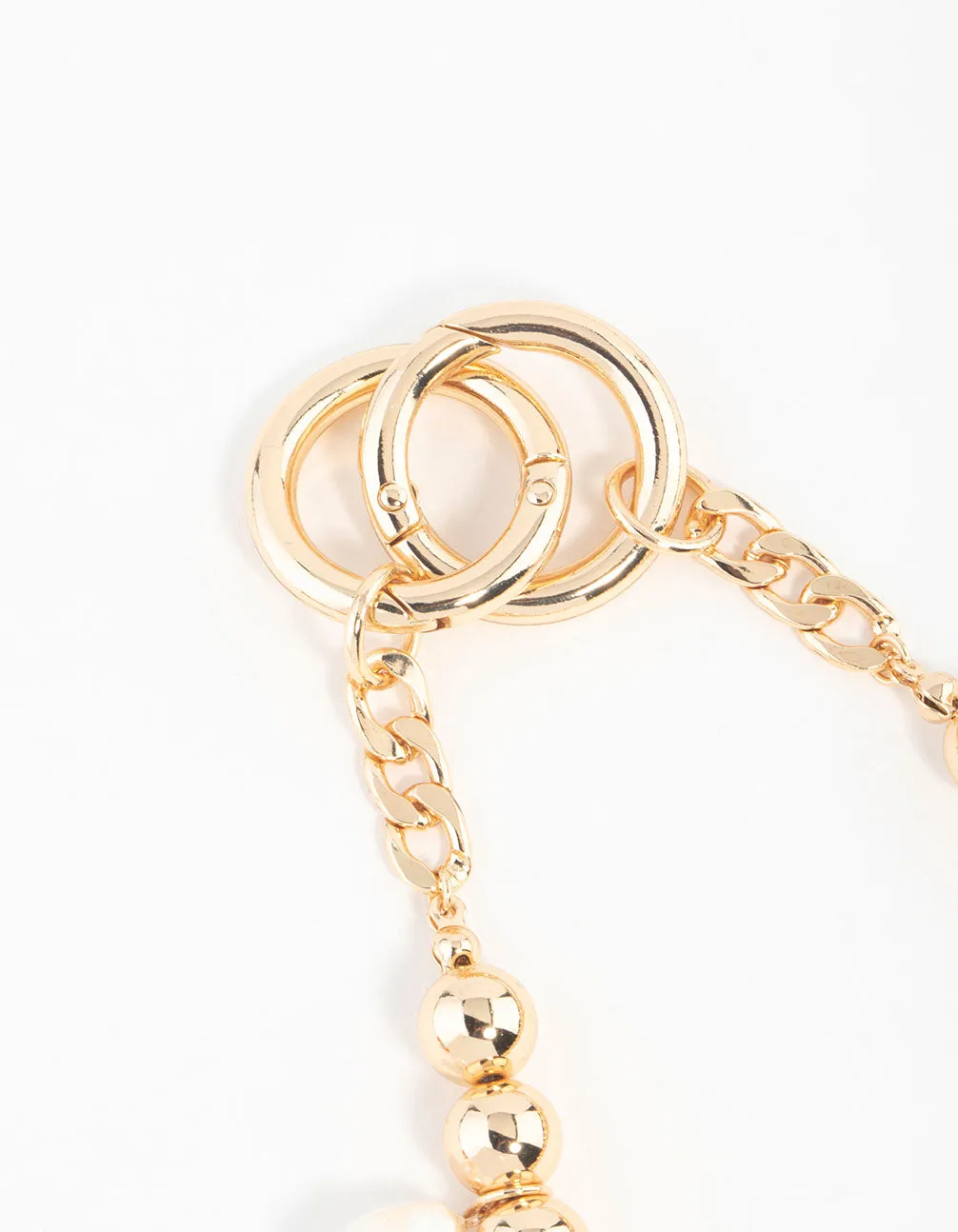 Gold Bow, Flower & Heart Charm Keychain