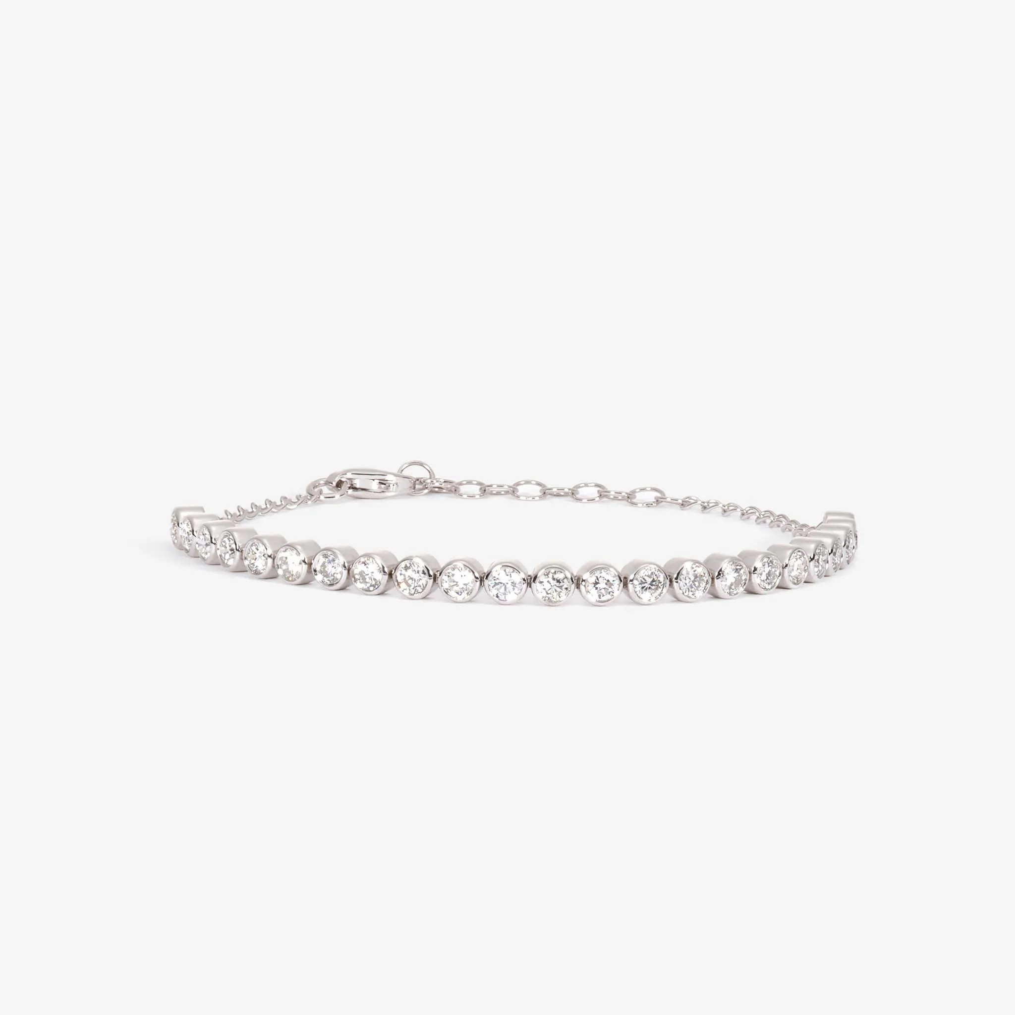 Half Diamond Tennis Bracelet 14k White Gold (1.8 ct tw)