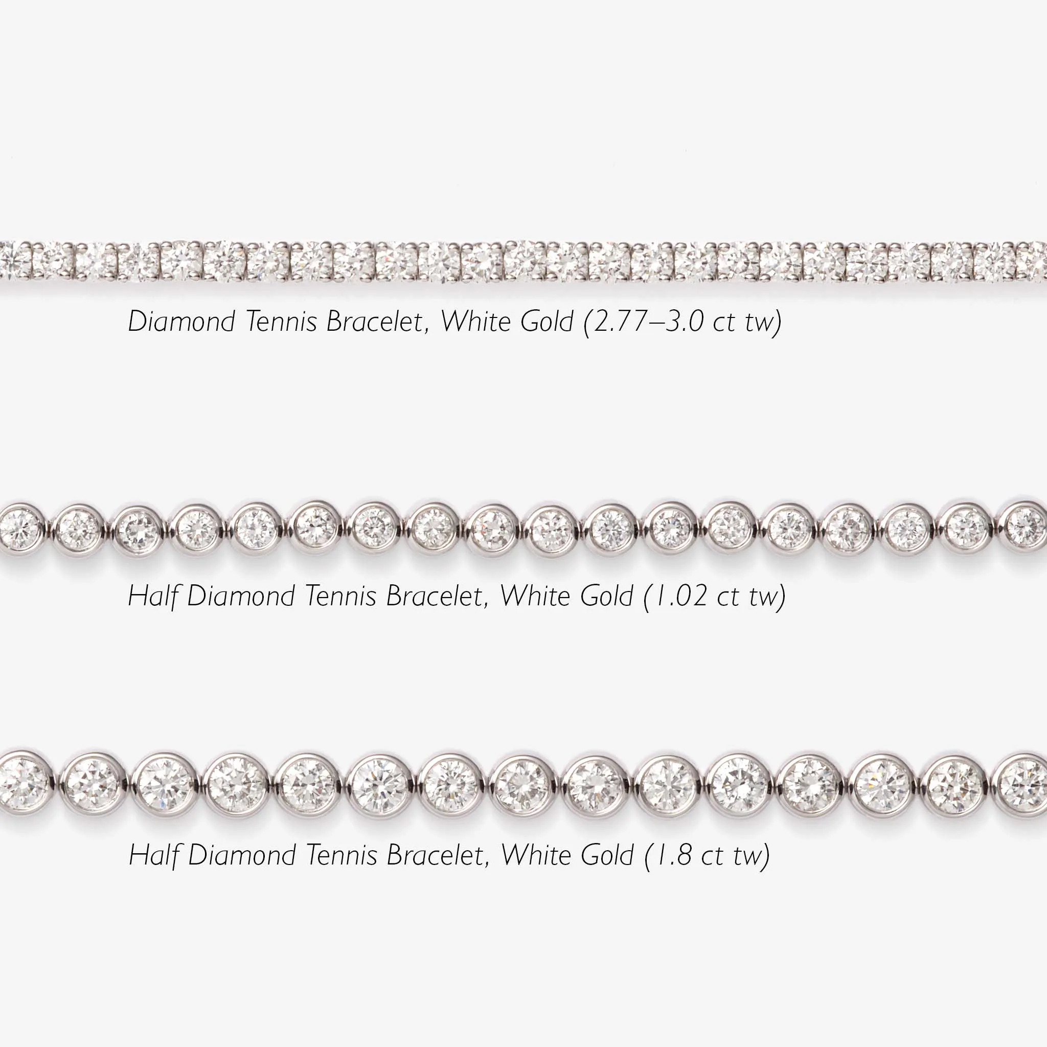 Half Diamond Tennis Bracelet 14k White Gold (1.8 ct tw)