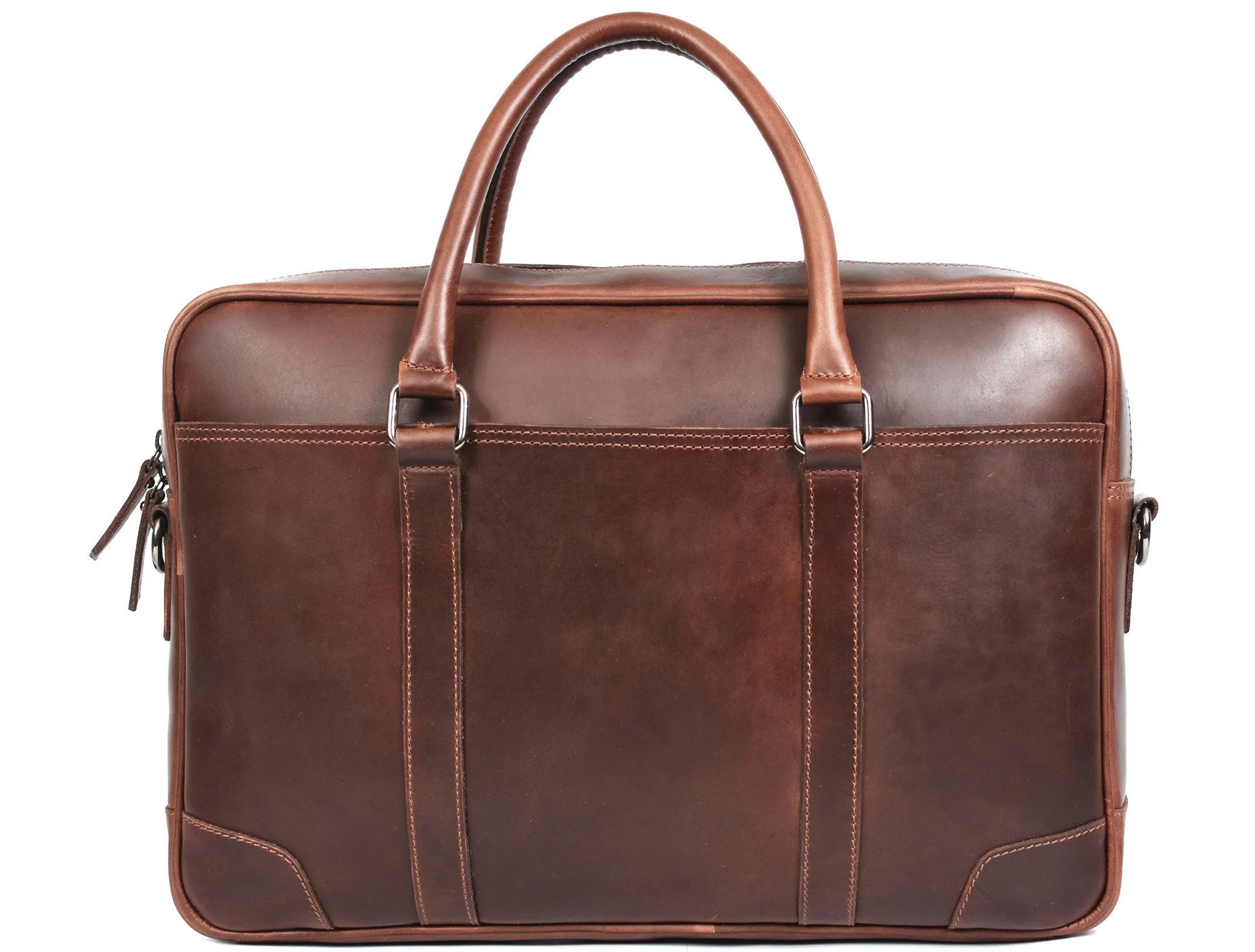 Hayward 17" Leather Office Bag - Cinnamon Tan