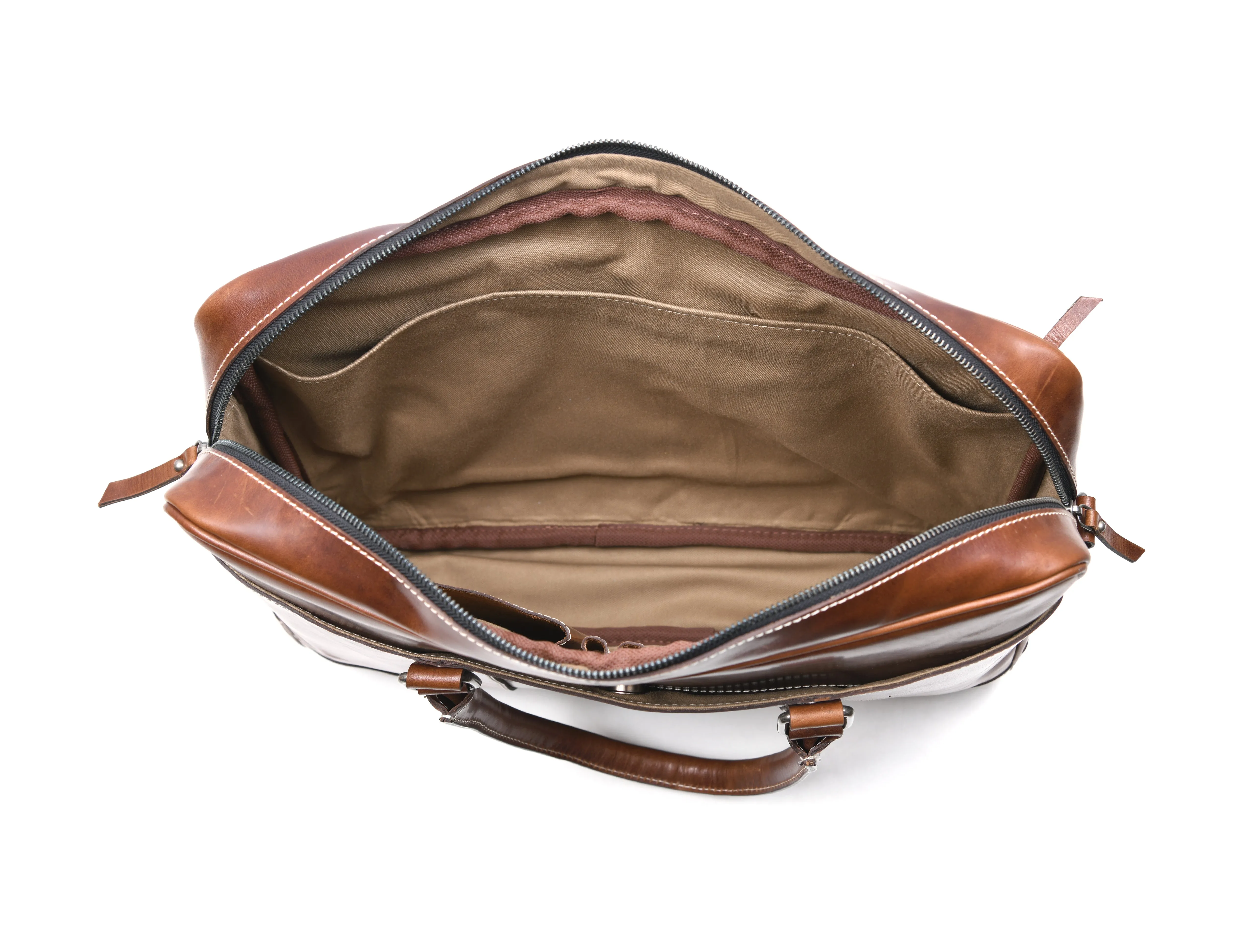 Hayward 17" Leather Office Bag - Cinnamon Tan