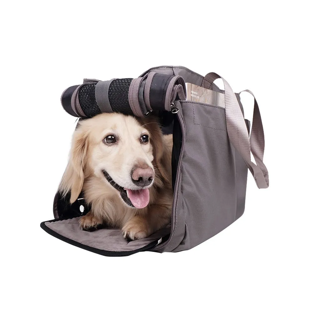 Ibiyaya Canvas Pet Carrier Tote for Cats & Dogs - Grey