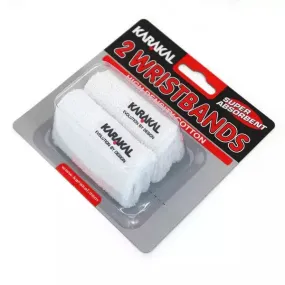 Karakal Super Absorbent Wristbands X2 (White)