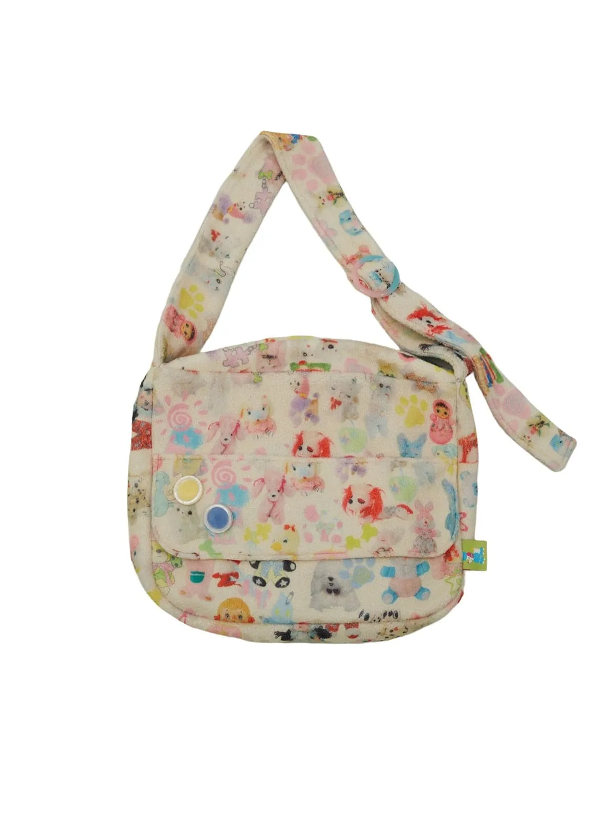 Lamb Velvet Toy Print Large Messenger Bag