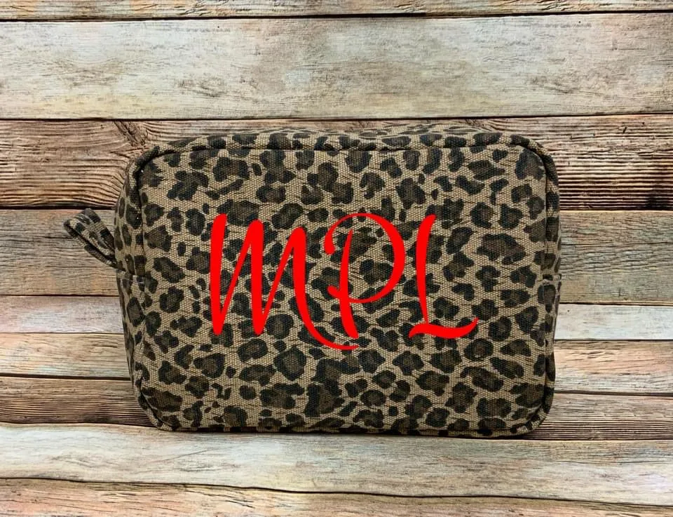 Leopard Accessory/ Cosmetic Bag (Blank)