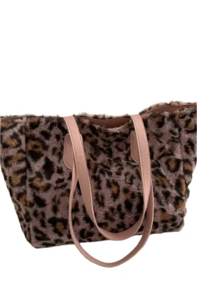 Leopard Fluff Tote Bag