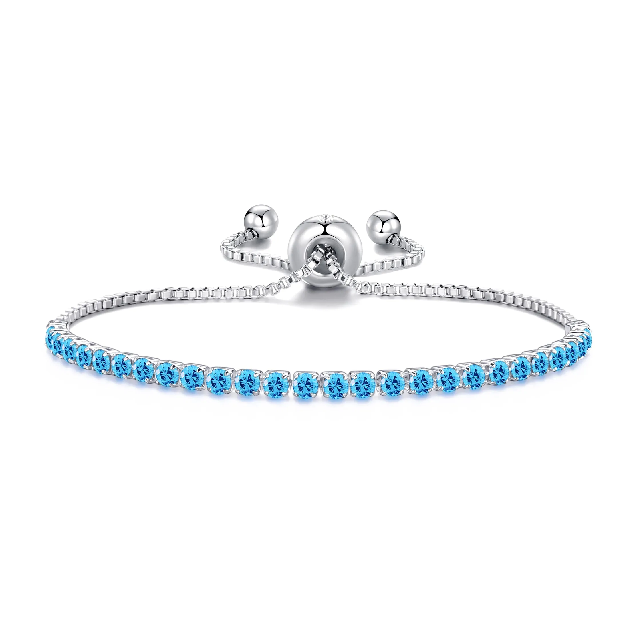 Light Blue Tennis Friendship Bracelet Created with Zircondia® Crystals