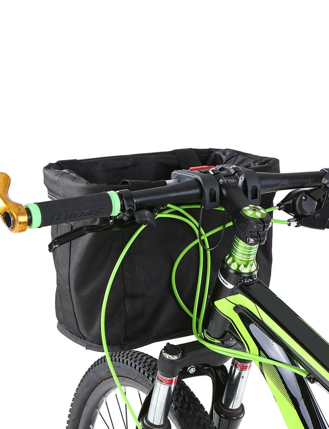 Lixada Bicycle Front Basket Removable Waterproof Bike Handlebar Canvas Basket Pet Carrier Frame Bag