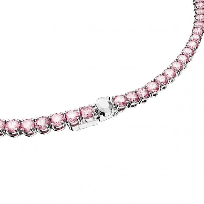 Matrix Rhodium Plated Pink Tennis Necklace 5661193