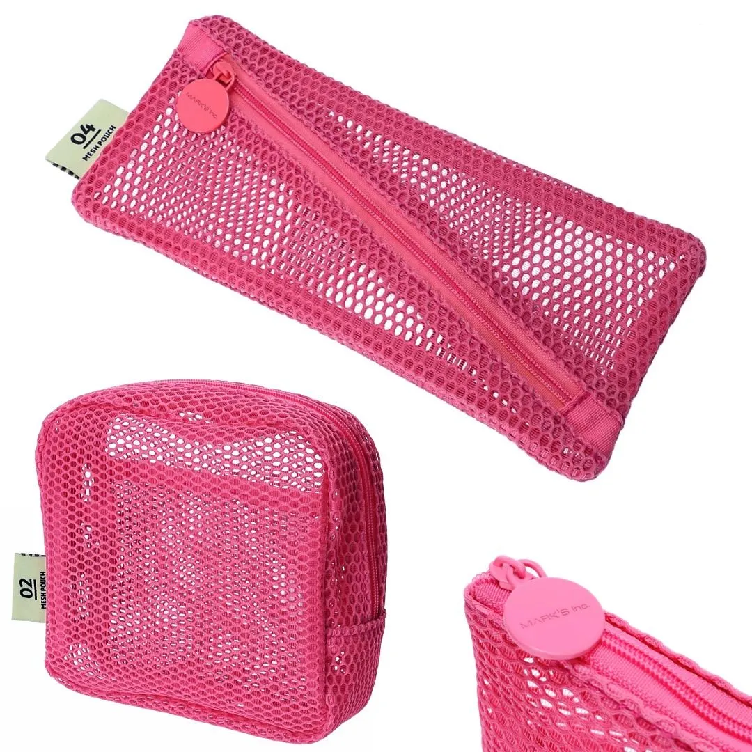 Mesh Pencil Case Pink