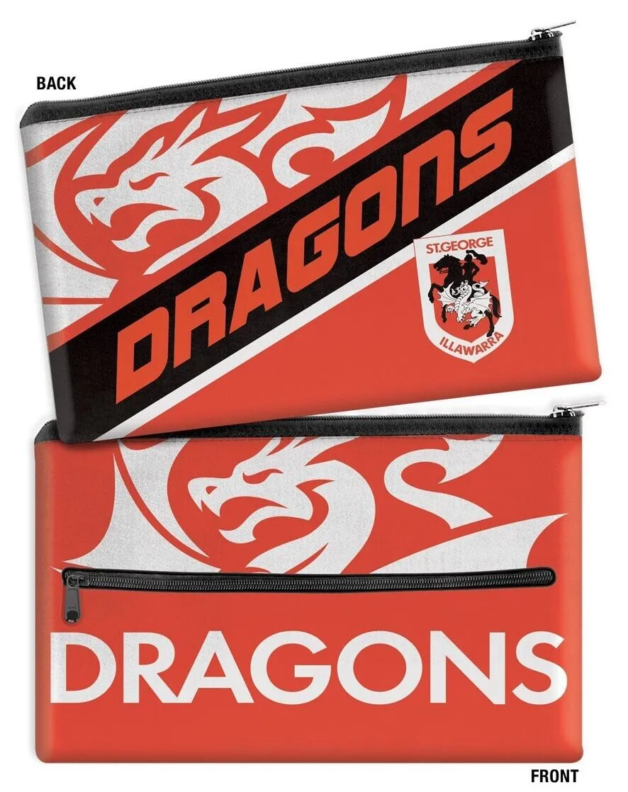 NRL Large Pencil Case - St George Illawarra Dragons - Neoprene - 33cm x 21cm