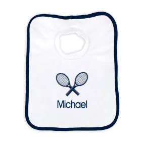 Personalized Basic Bib with Tennis Rackets