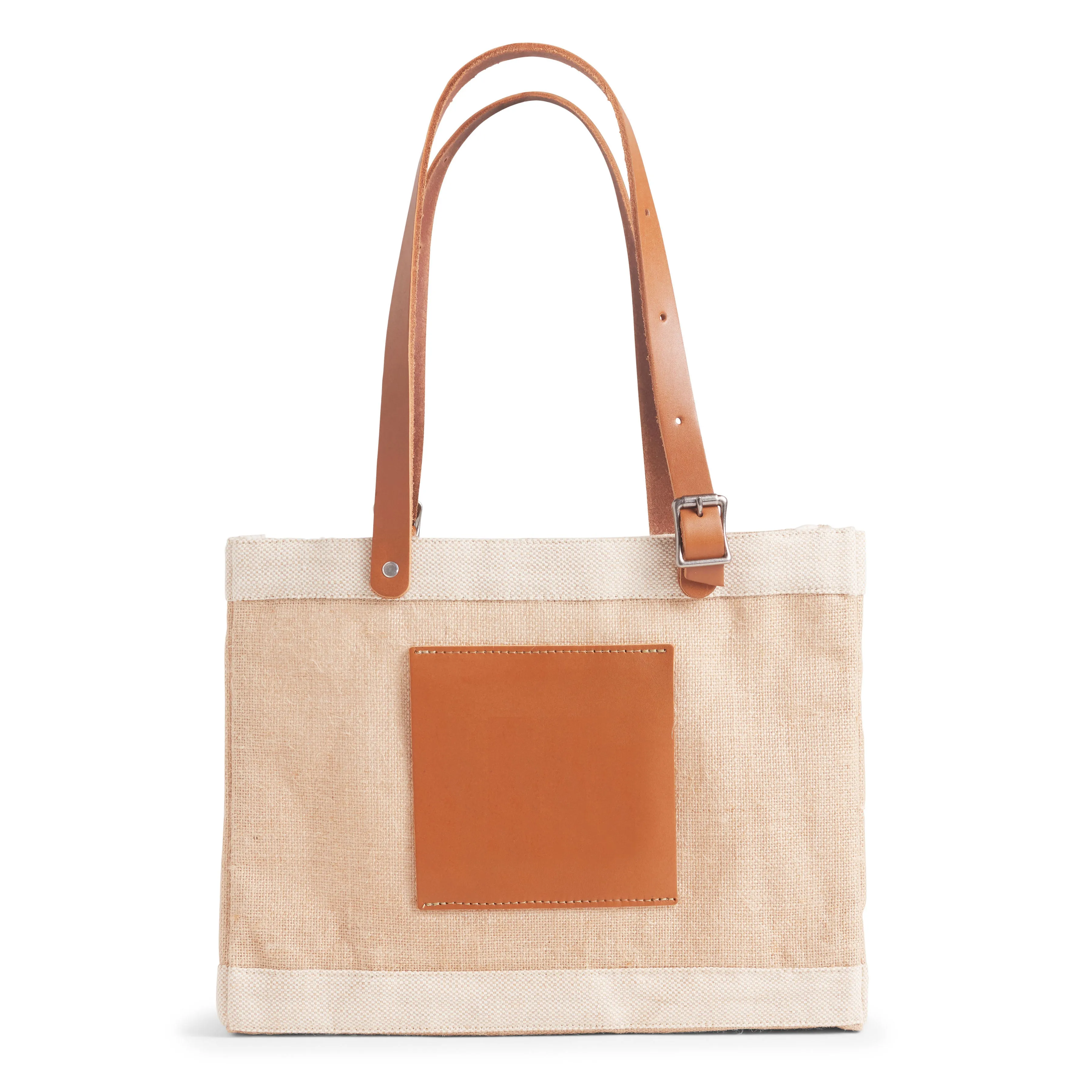 Petite Market Bag in Natural with Adjustable Handle “Alphabet Collection”