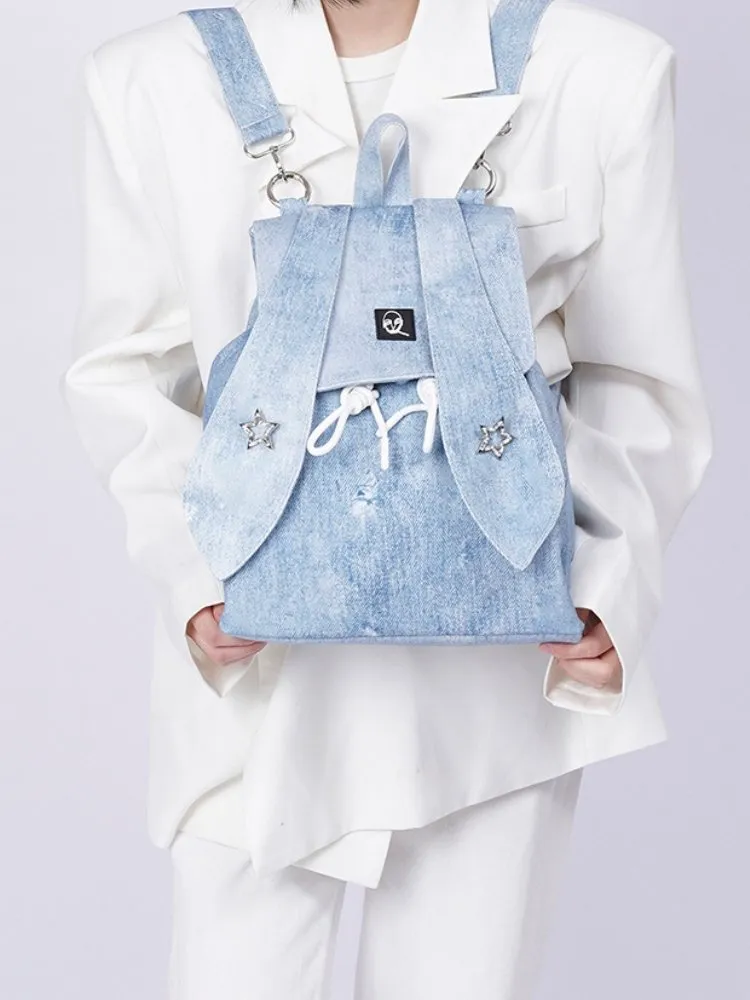 Rabbit design denim backpack【s0000001035】