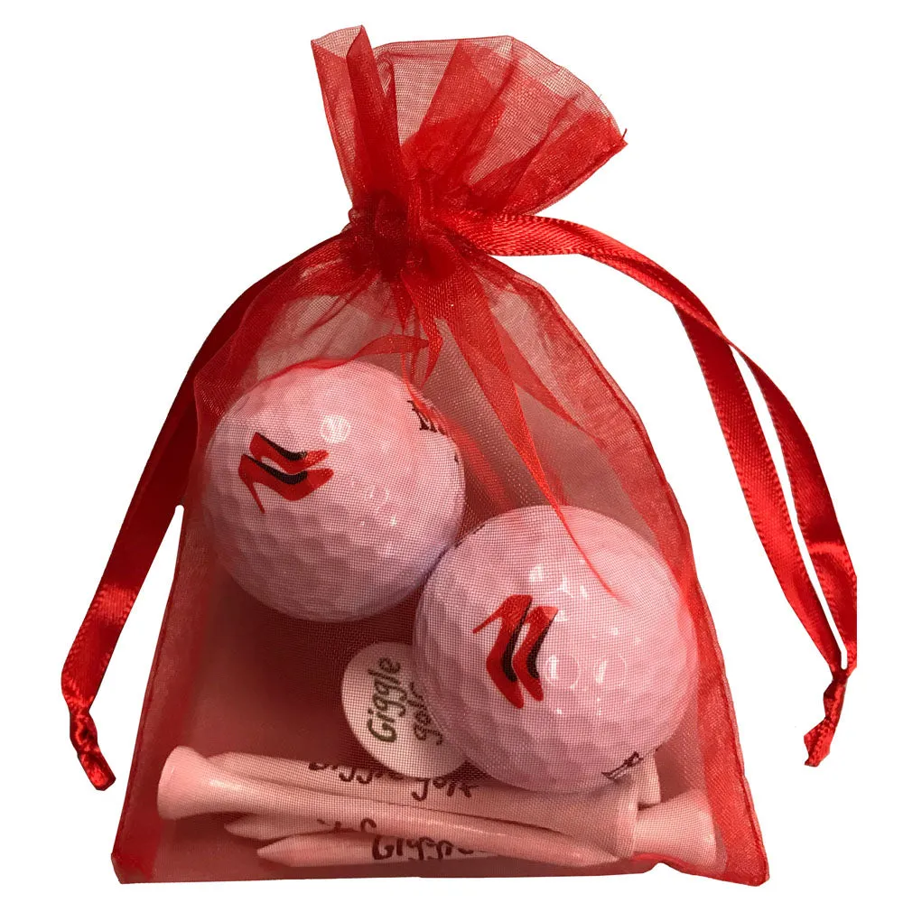 Red High Heels 2 Golf Balls & 4 Tees Pack